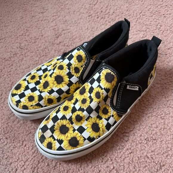 Vans Other - Vans Slip Ons. Woman Missy Size 4. Sunflower Black White Checkered UK 3